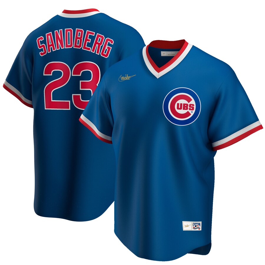 Chicago Cubs 23 Ryne Sandberg Nike Road Cooperstown Collection Player MLB Jersey Royal
